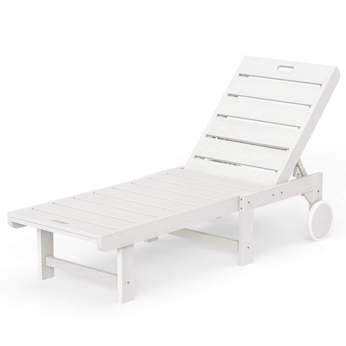 Hayley Outdoor Chaise Lounge Chair with Wheels