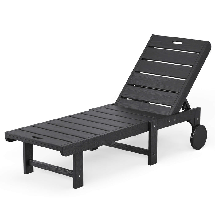 Hayley Outdoor Chaise Lounge Chair with Wheels