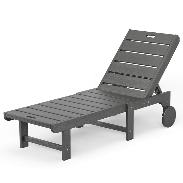 Hayley Outdoor Chaise Lounge Chair with Wheels