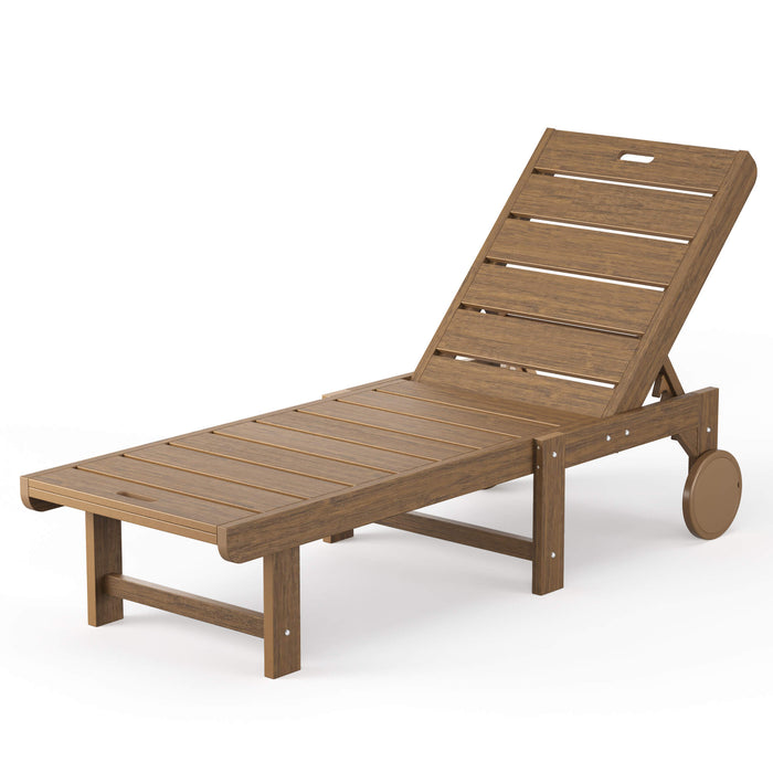 Hayley Outdoor Chaise Lounge Chair with Wheels