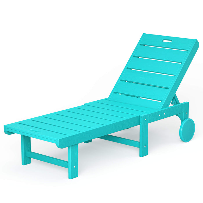 Hayley Outdoor Chaise Lounge Chair with Wheels