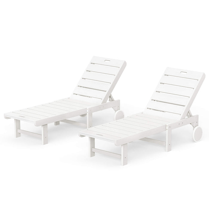 Hayley Outdoor Chaise Lounge Chair with Wheels