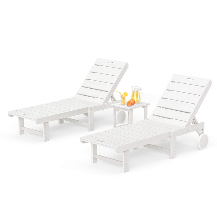 Hayley Outdoor Chaise Lounge Chair with Wheels