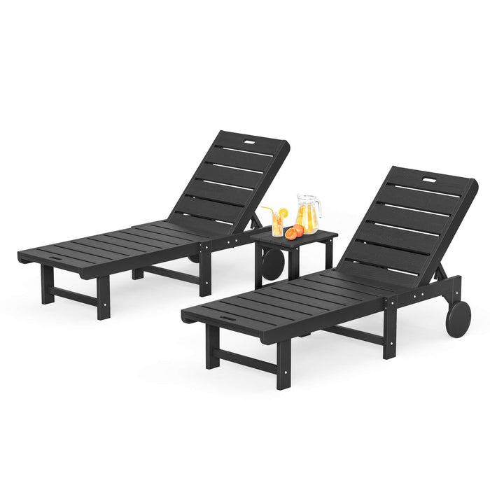 Hayley Outdoor Chaise Lounge Chair with Wheels