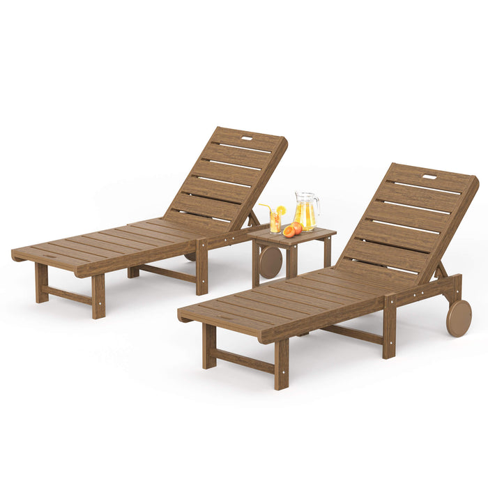 Hayley Outdoor Chaise Lounge Chair with Wheels