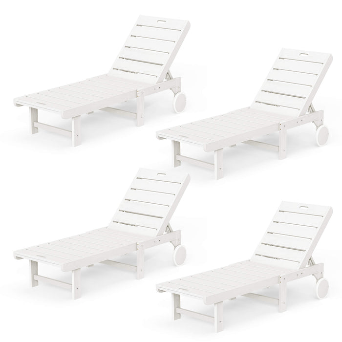 Hayley Outdoor Chaise Lounge Chair with Wheels