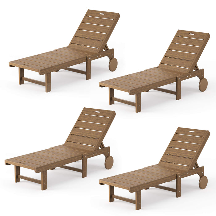 Hayley Outdoor Chaise Lounge Chair with Wheels