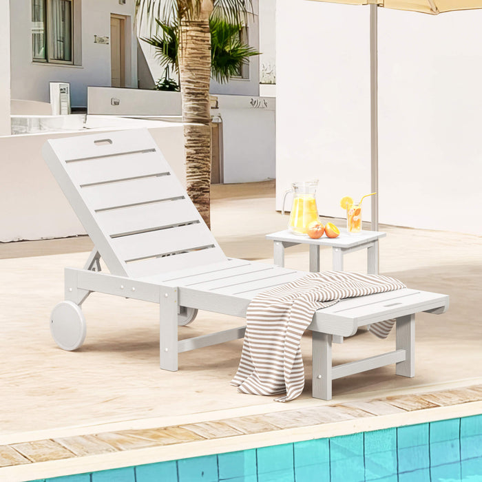 Hayley Outdoor Chaise Lounge Chair with Wheels