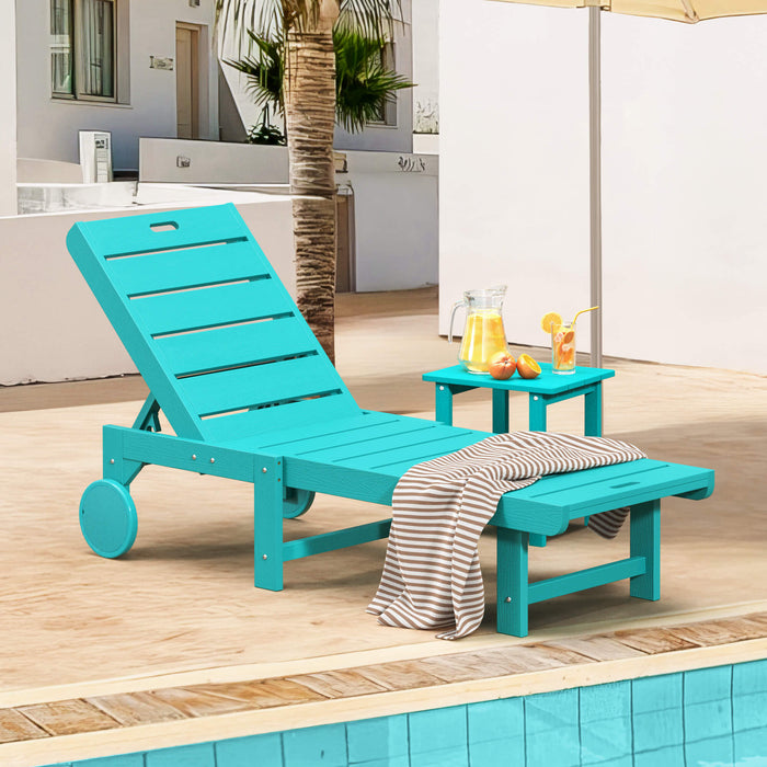 Hayley Outdoor Chaise Lounge Chair with Wheels