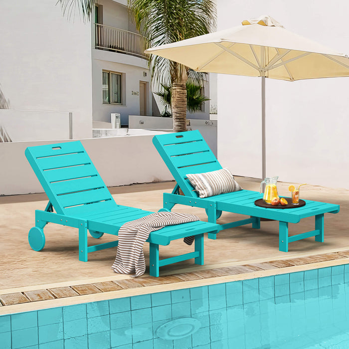 Hayley Outdoor Chaise Lounge Chair with Wheels