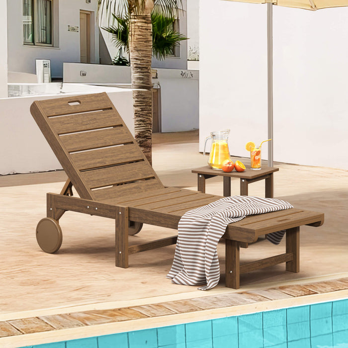 Hayley Outdoor Chaise Lounge Chair with Wheels