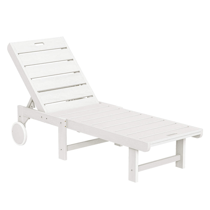 Hayley Outdoor Chaise Lounge Chair with Wheels