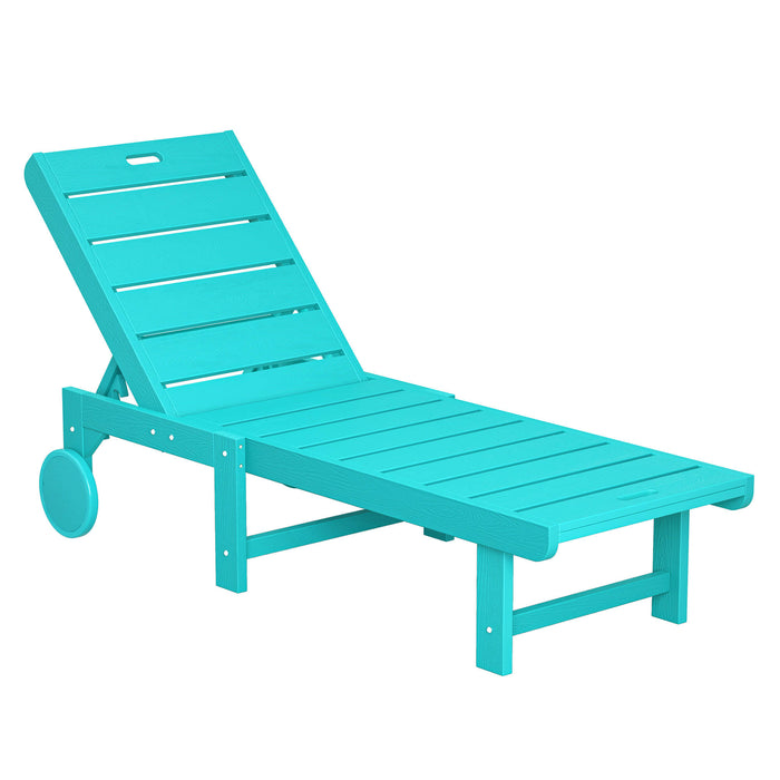 Hayley Outdoor Chaise Lounge Chair with Wheels