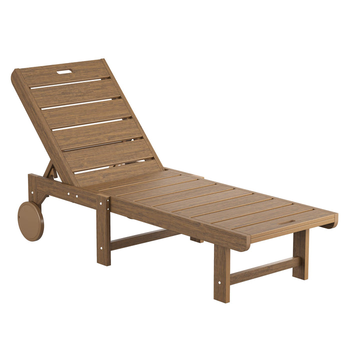 Hayley Outdoor Chaise Lounge Chair with Wheels