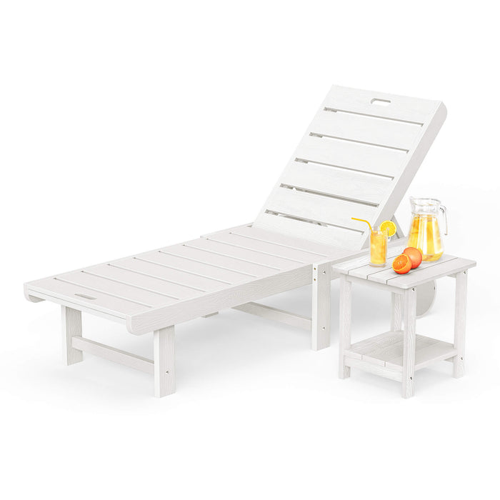 Hayley Outdoor Chaise Lounge Chair with Wheels