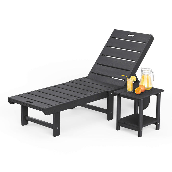 Hayley Outdoor Chaise Lounge Chair with Wheels