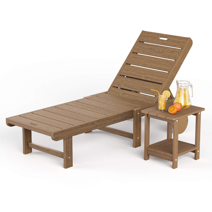 Hayley Outdoor Chaise Lounge Chair with Wheels